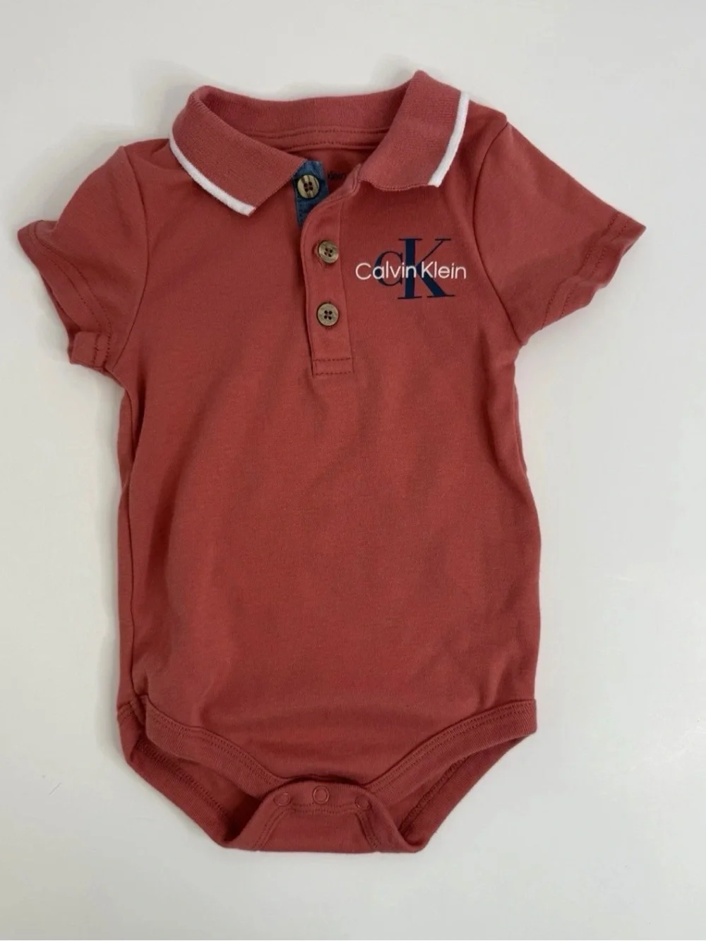 Calvin Klein‎ Baby Boy Polo Bodysuit, Collared . Short Sleeve 18 Month